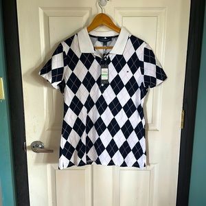 Tommy Hilfiger argyle polo shirt size L, NWT